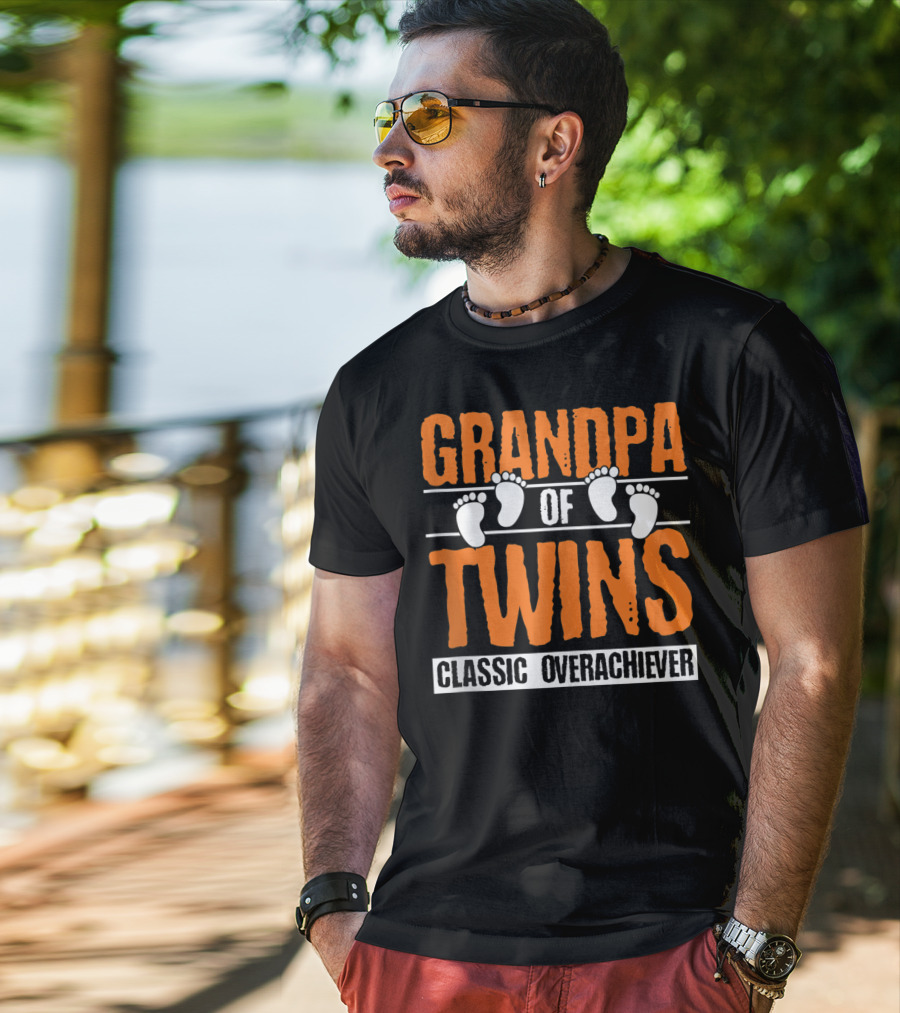 Grandpa Of Twins Classic Overachiever T-Shirt