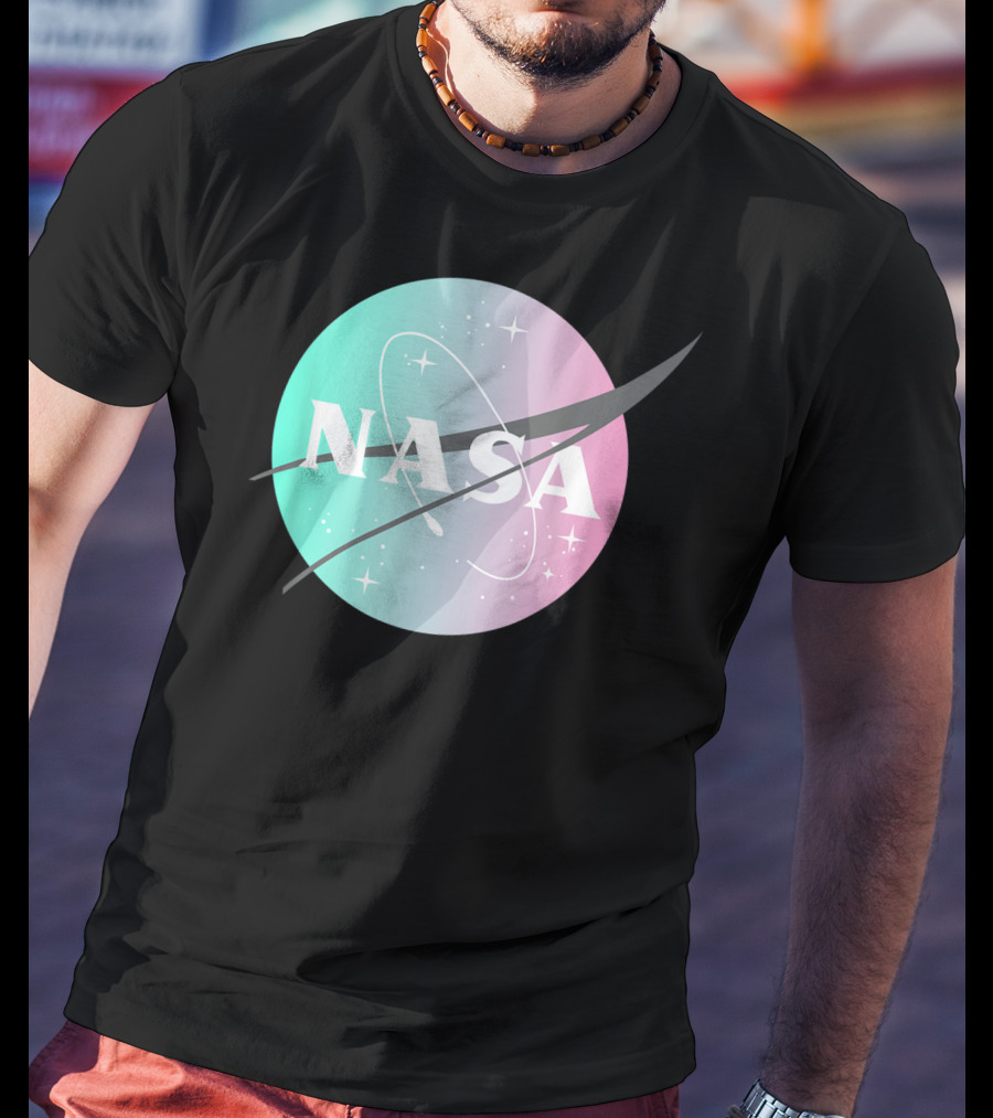NASA Pastel Rainbow Classic Logo NASA Lover T-Shirt
