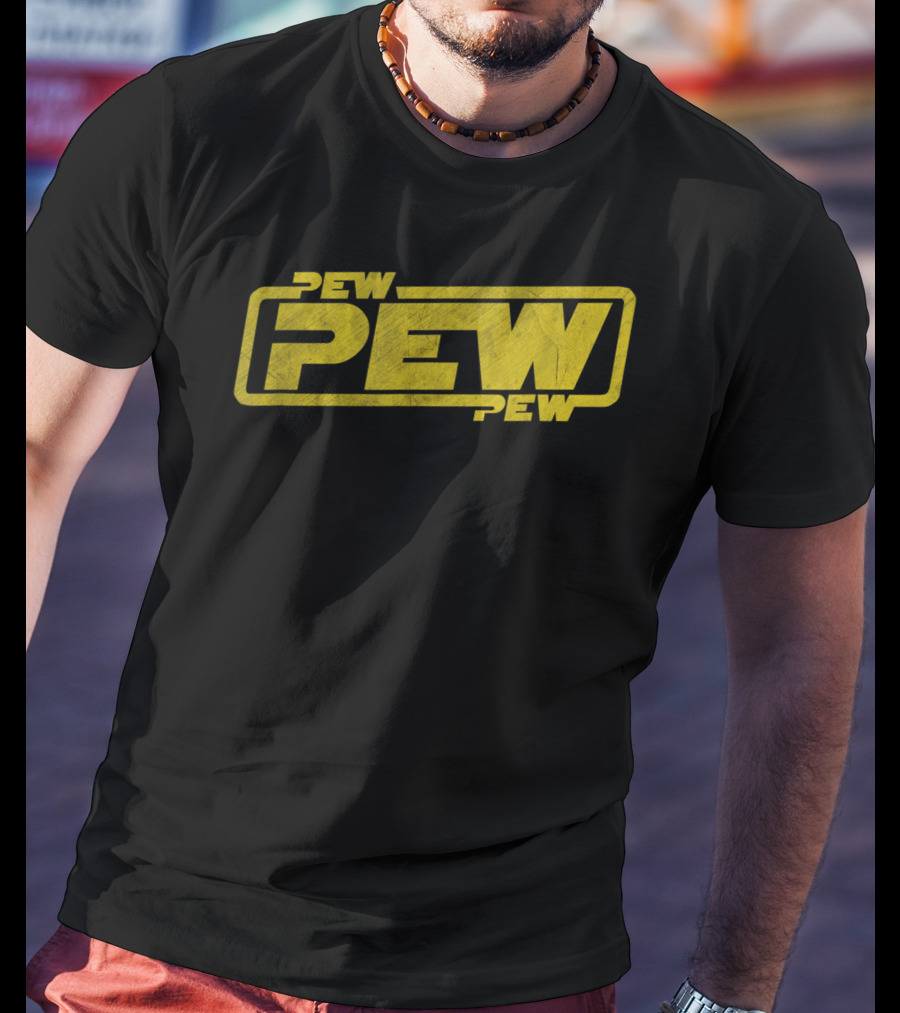 Pew Pew Pew Blockbuster Movie Quote Men Retro T-Shirt