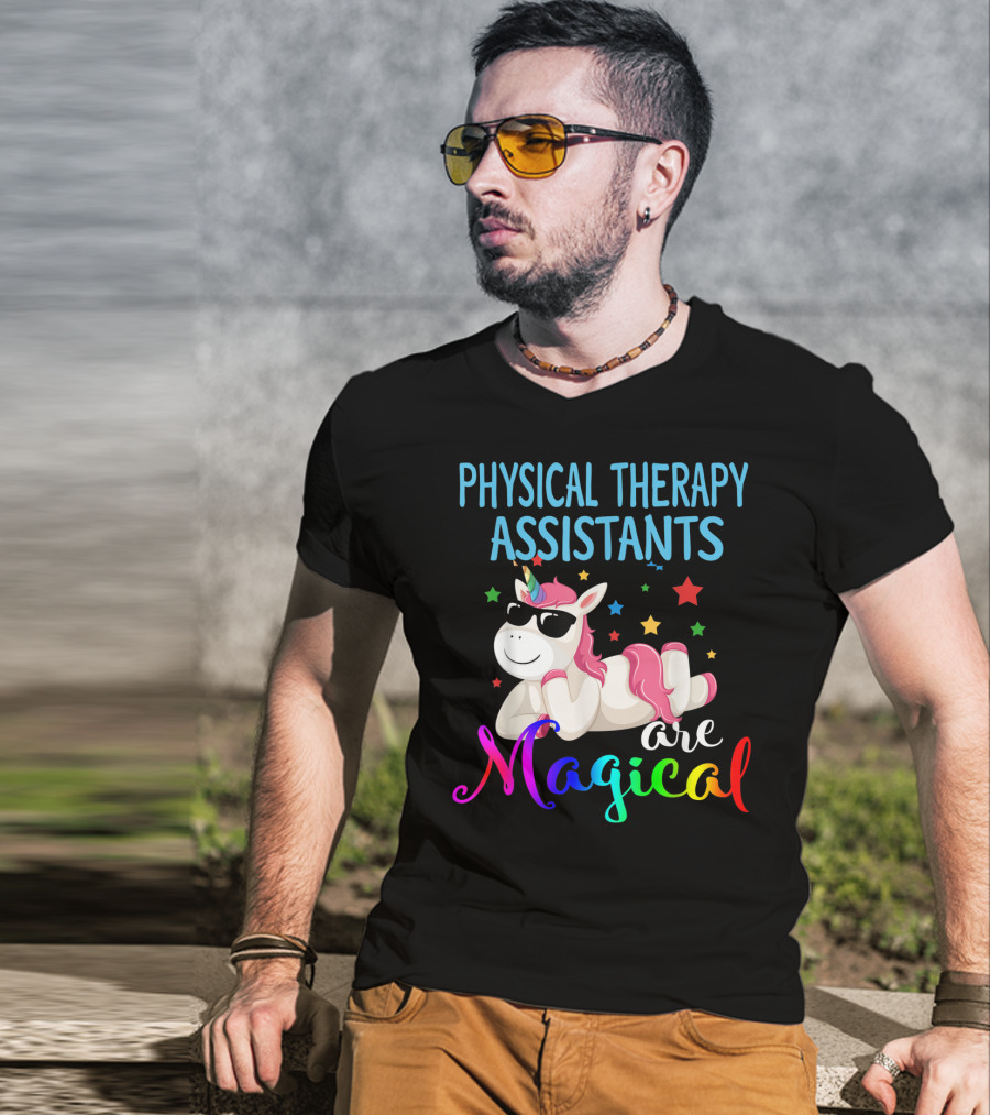 Physical Therapy Assistants Are Magical Unicorn With Stars T-Shirt