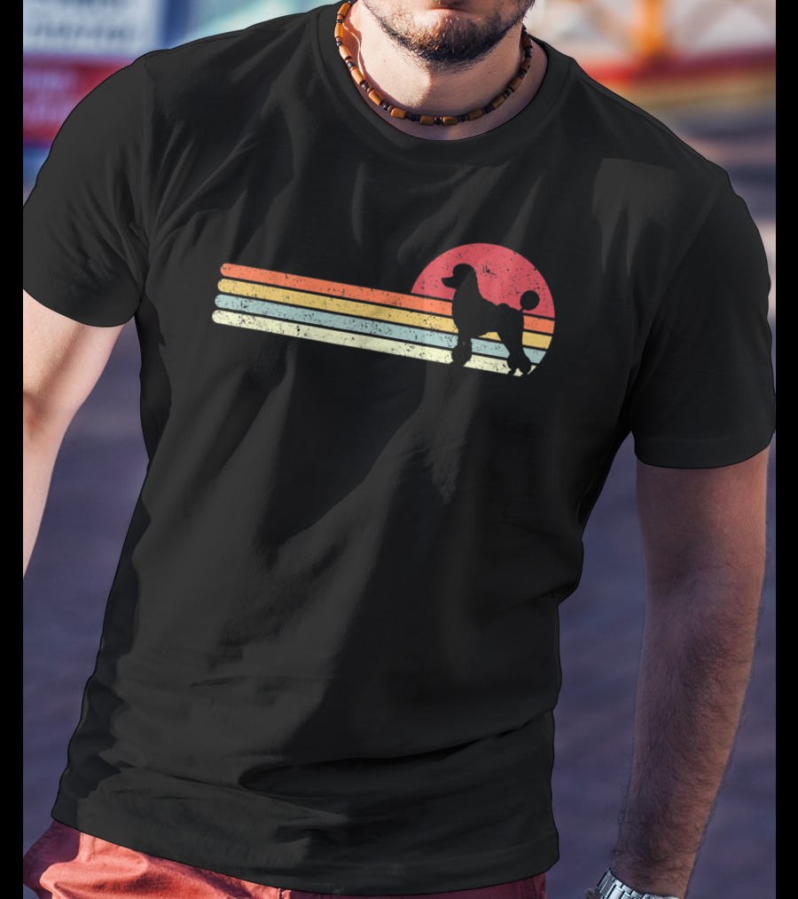 Poodle Style Retro Sunset T-Shirt