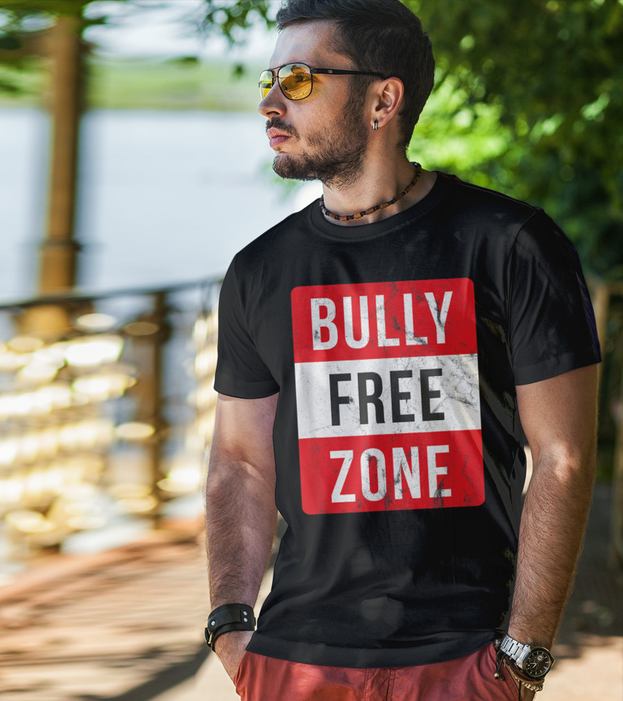 Bully Free Zone Red Anti Bullying Awareness T-Shirt