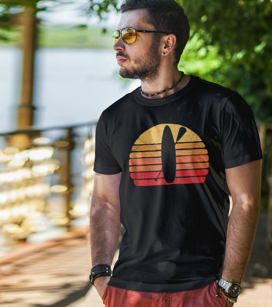 Retro SUP Stand Up Paddle Board Vintage Sunset T-Shirt