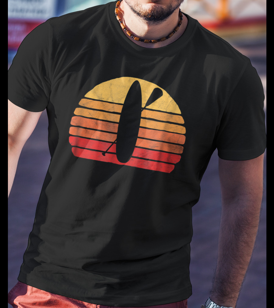 Retro SUP Stand Up Paddle Board Vintage Sunset T-Shirt