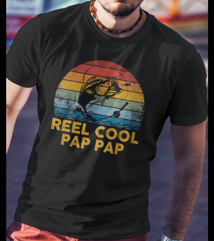 Reel Cool Pap Pap Retro Vintage Fishing T-Shirt
