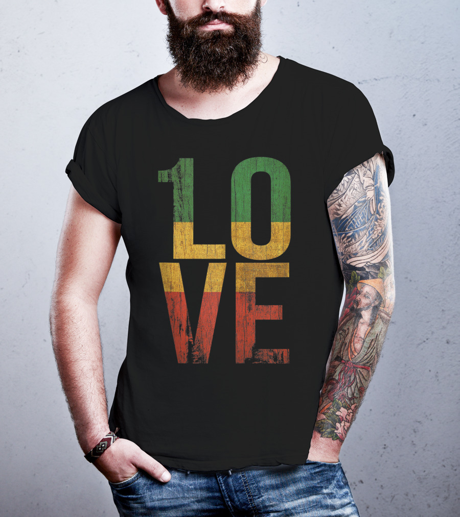 Roots Rock Reggae 1 Love Rasta Colors T-Shirt