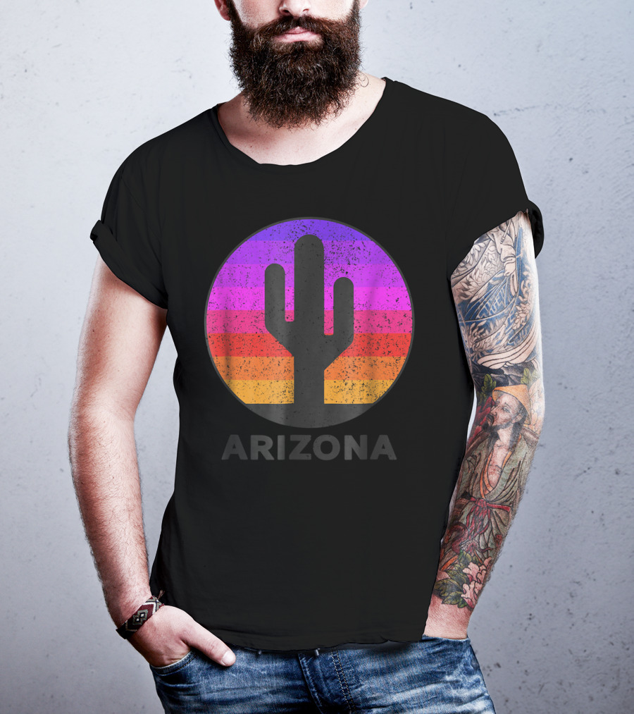 Arizona Saguaro Cactus Vintage Sunset T-Shirt