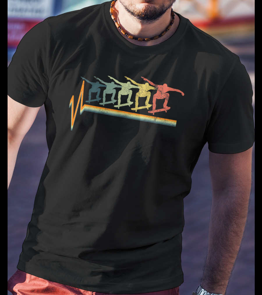 Skateboard Heartbeat Skater Love T-Shirt