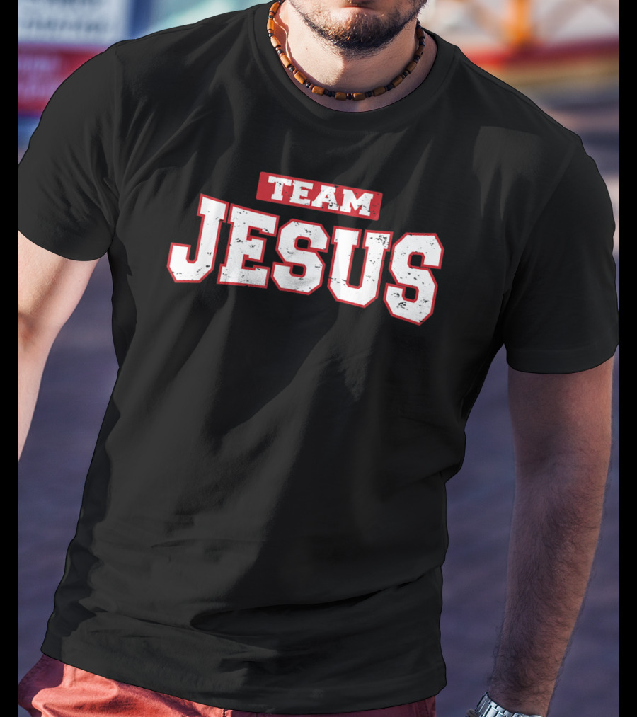 Team Jesus Weathered And Distressed Christian Faith T-Shirt