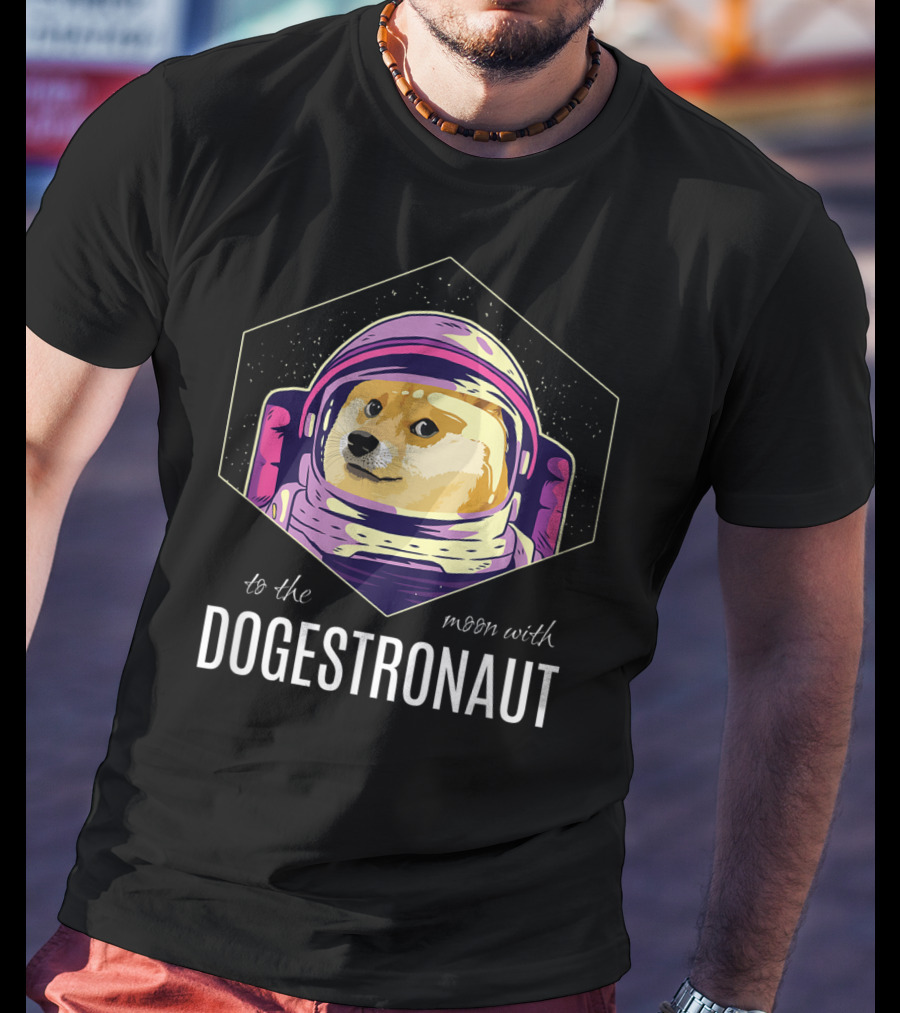 Dogestronaut To The Moon With Dogecoin Crypto T-Shirt