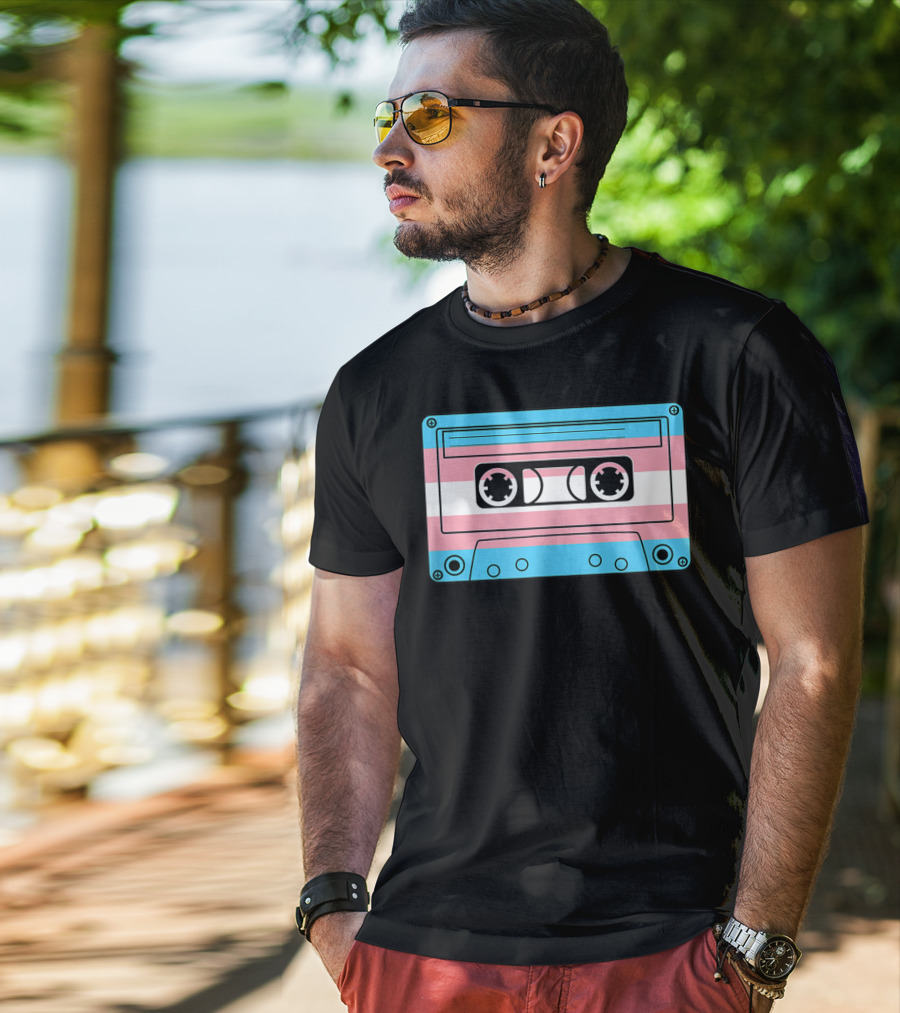 Transgender Pride Month Trans Flag Cassette Tape T-Shirt