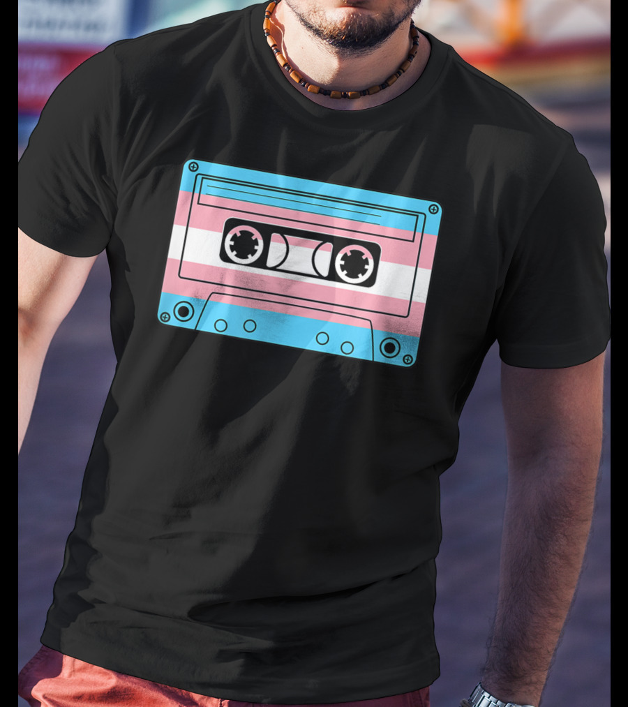 Transgender Pride Month Trans Flag Cassette Tape T-Shirt