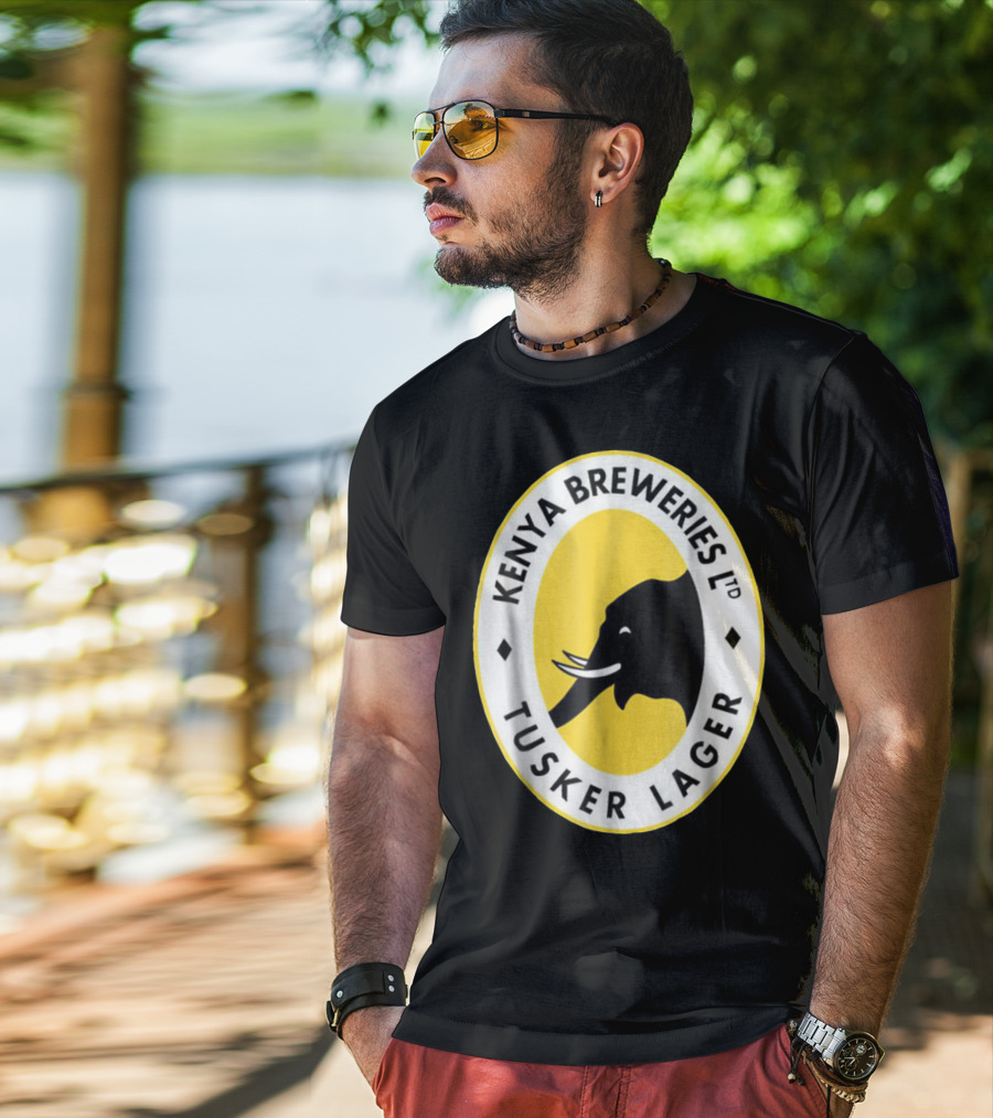 Kenya Breweries Ltd Tusker Lager African Elephant Icon T-Shirt