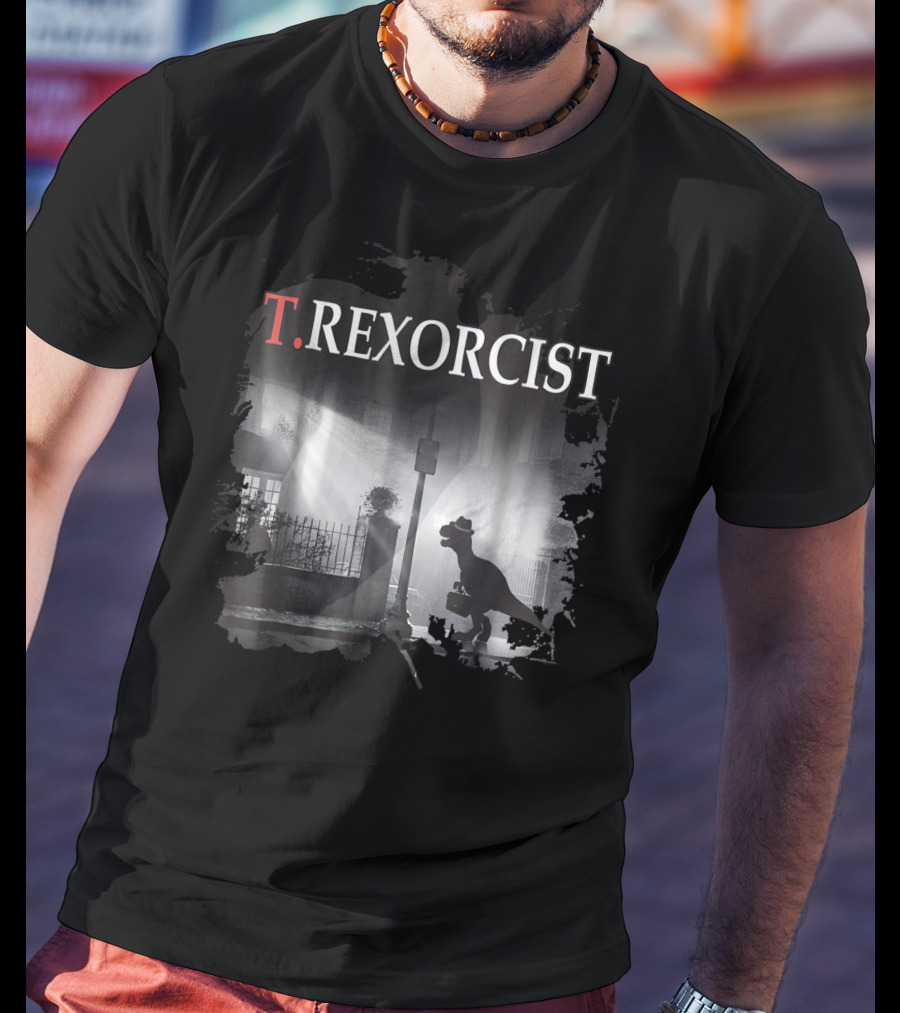 T. Rexorcist Tyrannosaurus Rex Dinosaur Movie T-Shirt