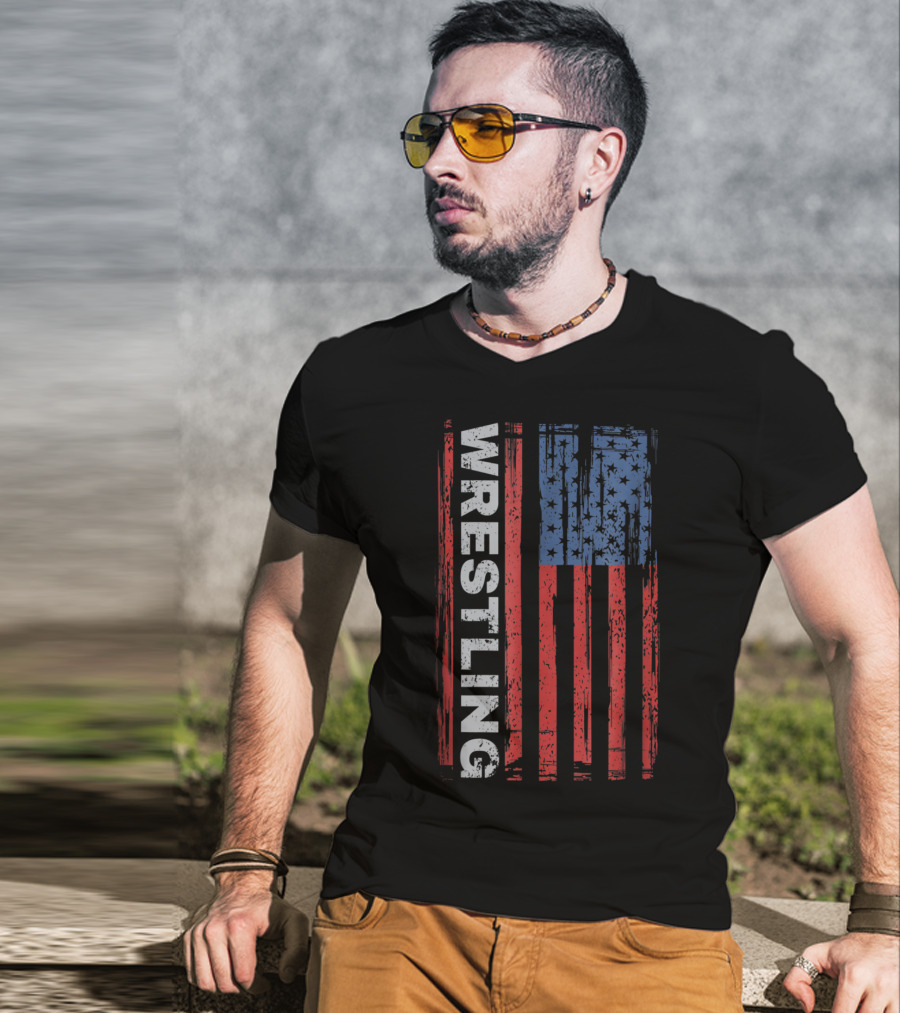 Wrestling USA Flag T-Shirt