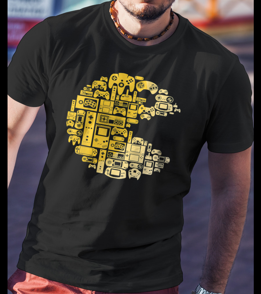 Funny Video Gamer Controllers Pac-Man Compilation For Video Game Players T-Shirt