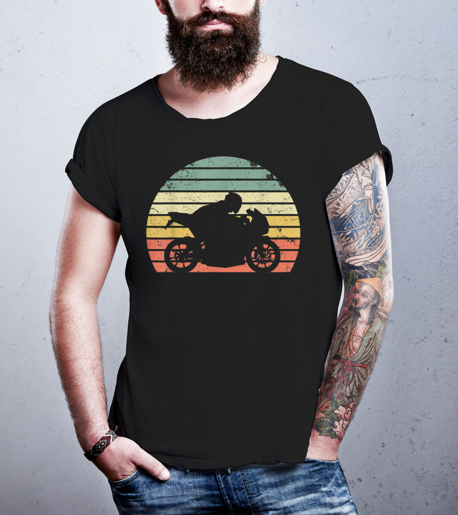 Vintage Biker Motorcycle Retro Sunburst T-Shirt
