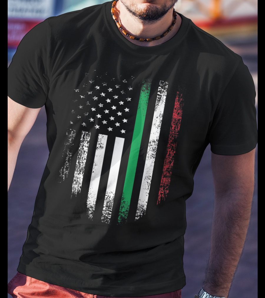 Vintage Italian Roots American Grown Italia USA Flag Colors T-Shirt