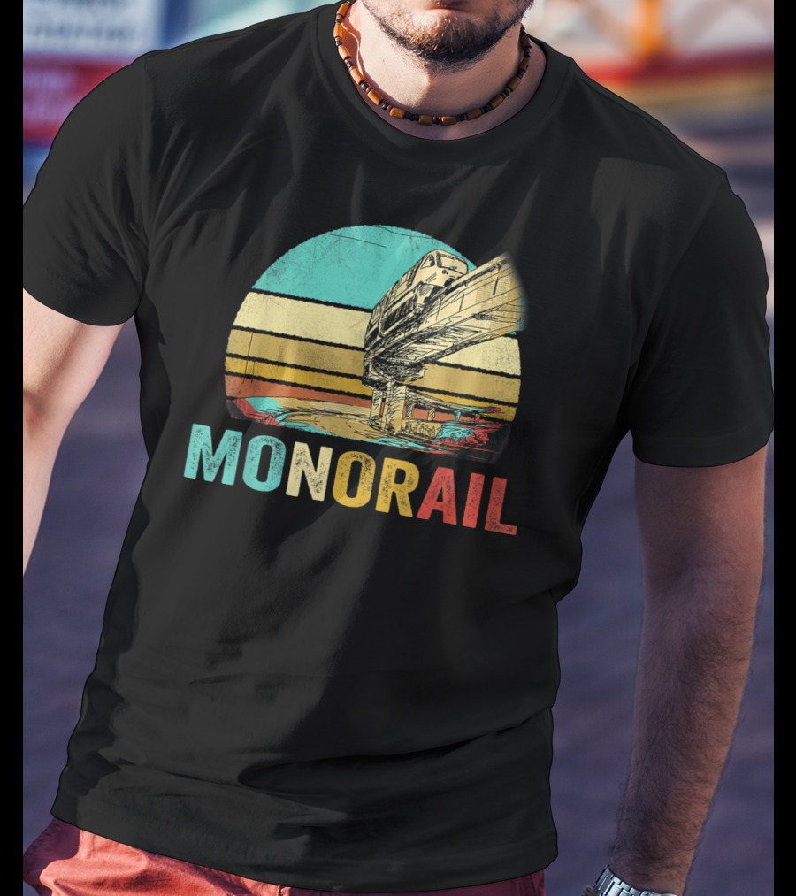 Monorail Retro Colorful Sunset T-Shirt