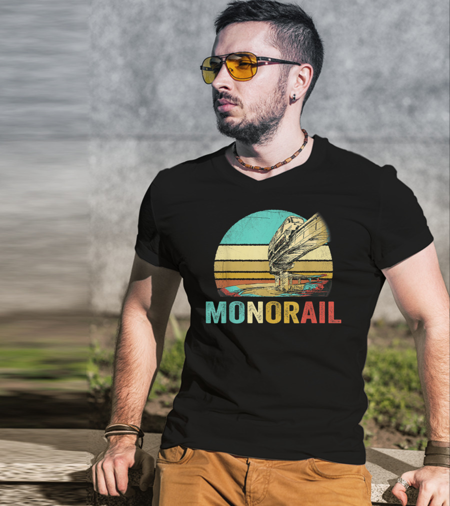 Monorail Retro Colorful Sunset T-Shirt