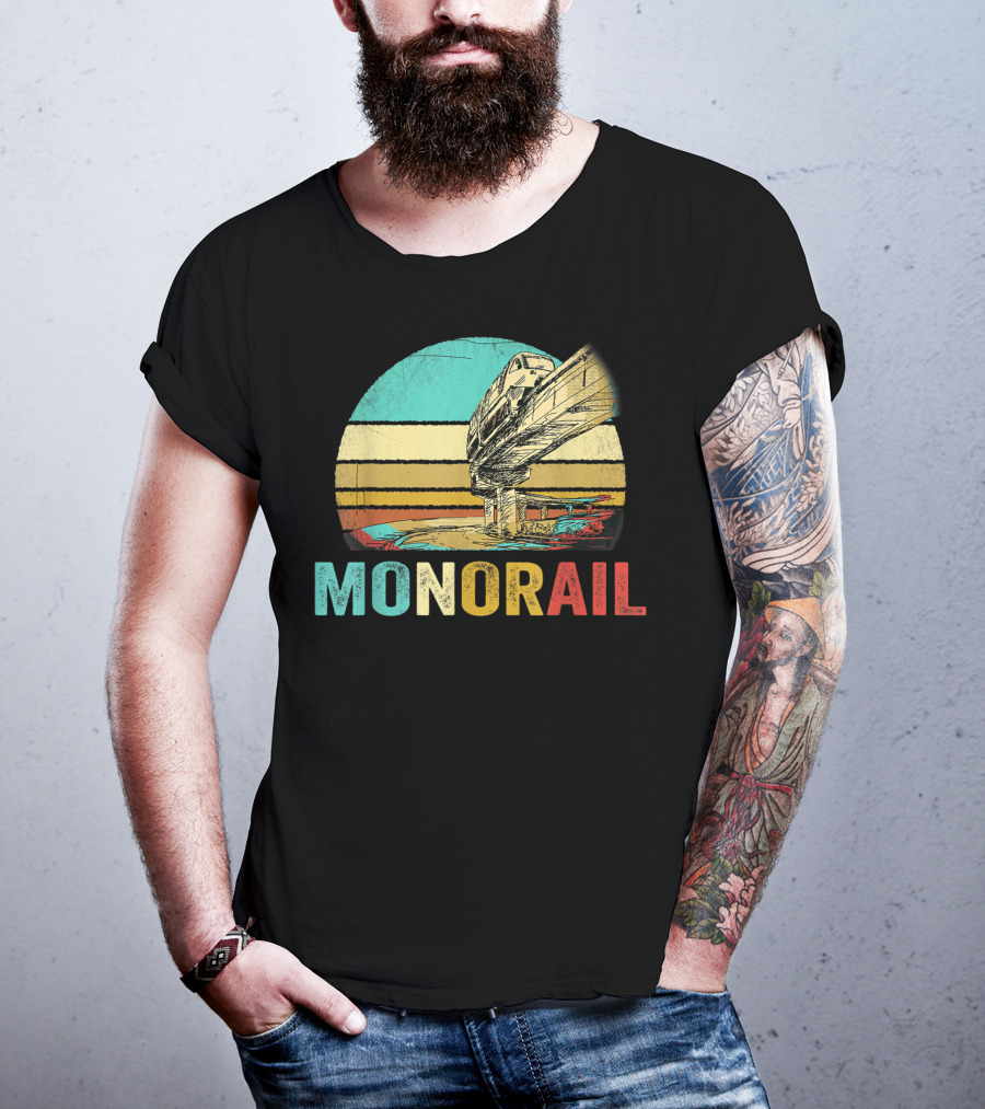 Monorail Retro Colorful Sunset T-Shirt