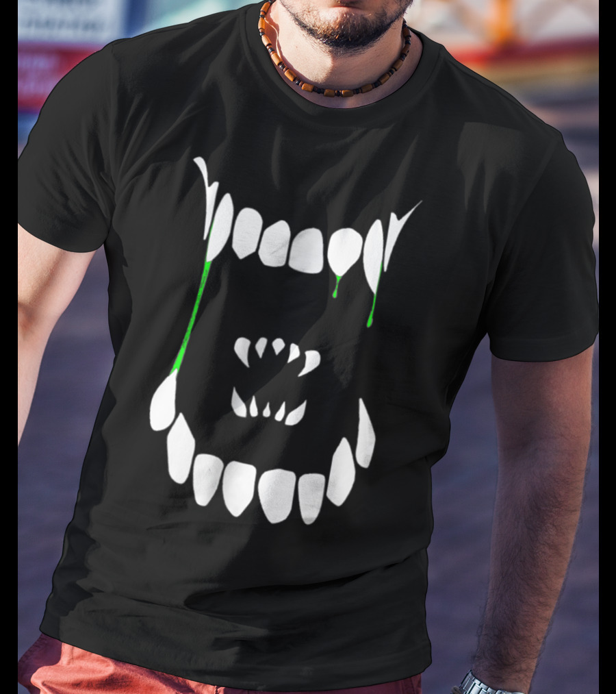 Xenomorph Xeno Teeth Green Drip Adults T-Shirt