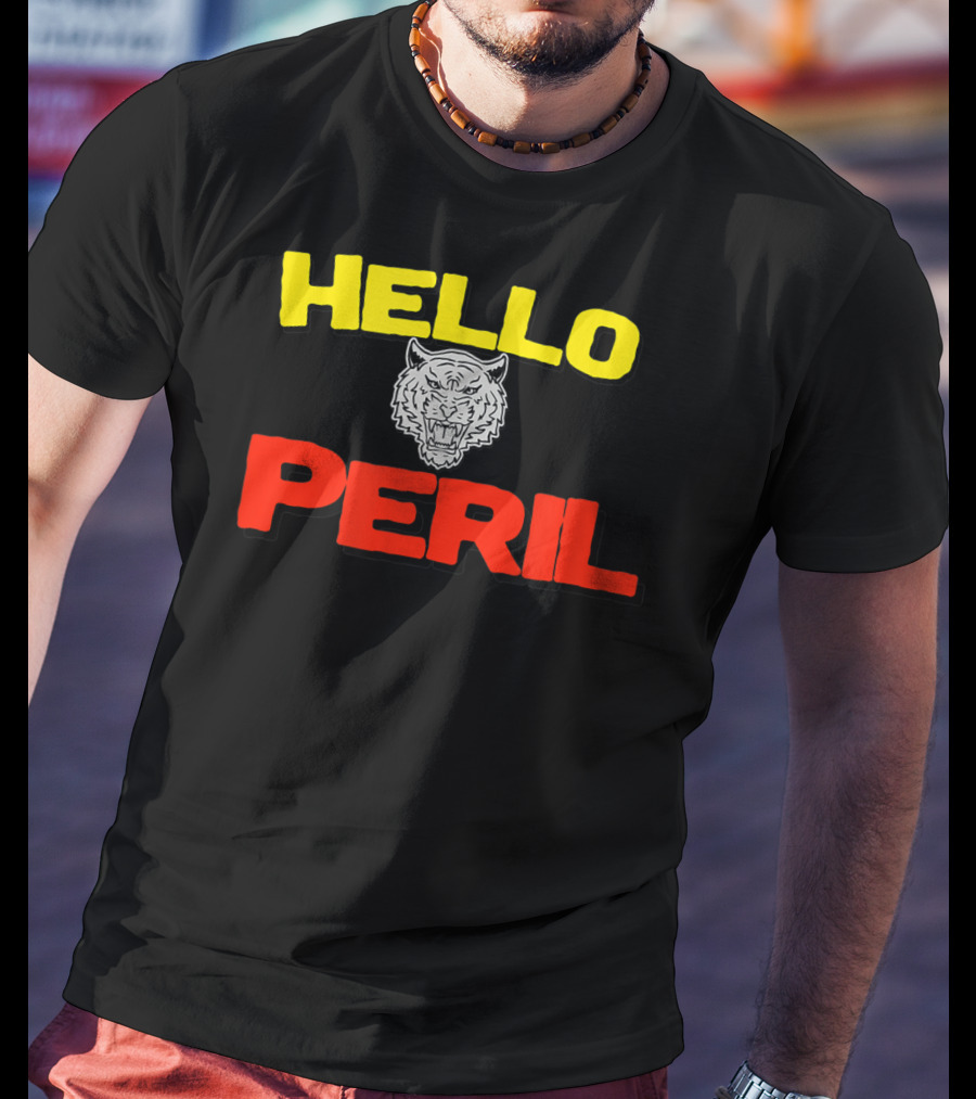 Hello Peril Band Logo Tiger Head T-Shirt