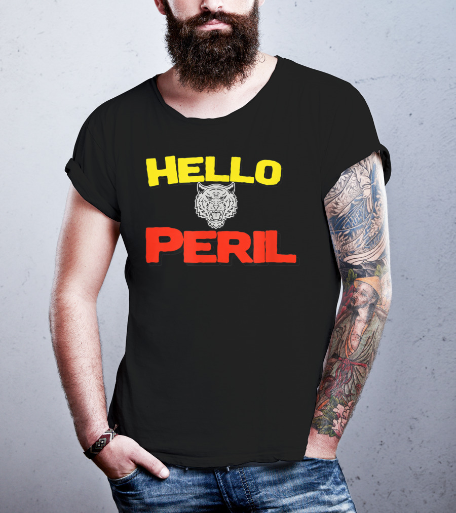 Hello Peril Band Logo Tiger Head T-Shirt