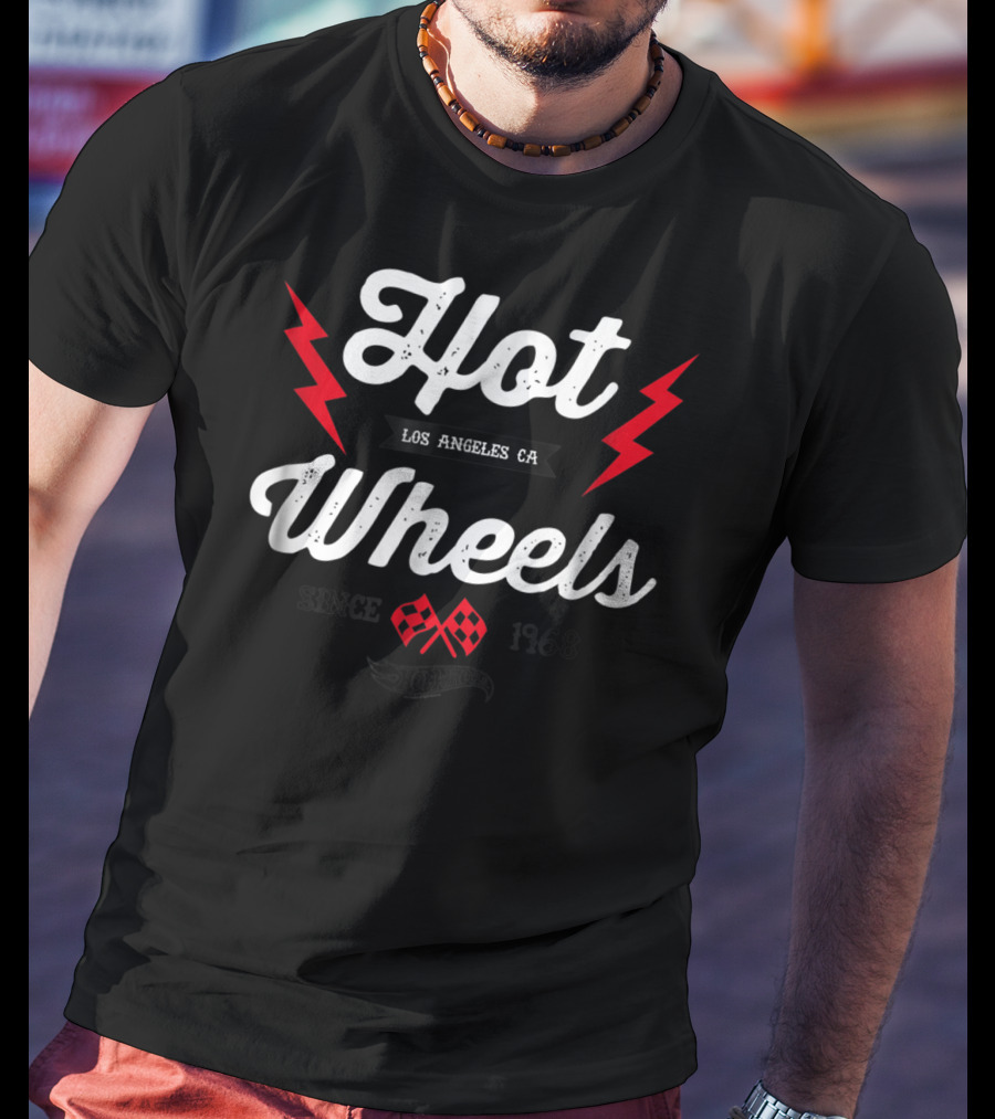 Hot Wheels Los Angeles CA Since 1968 Vintage Badge Flame T-Shirt