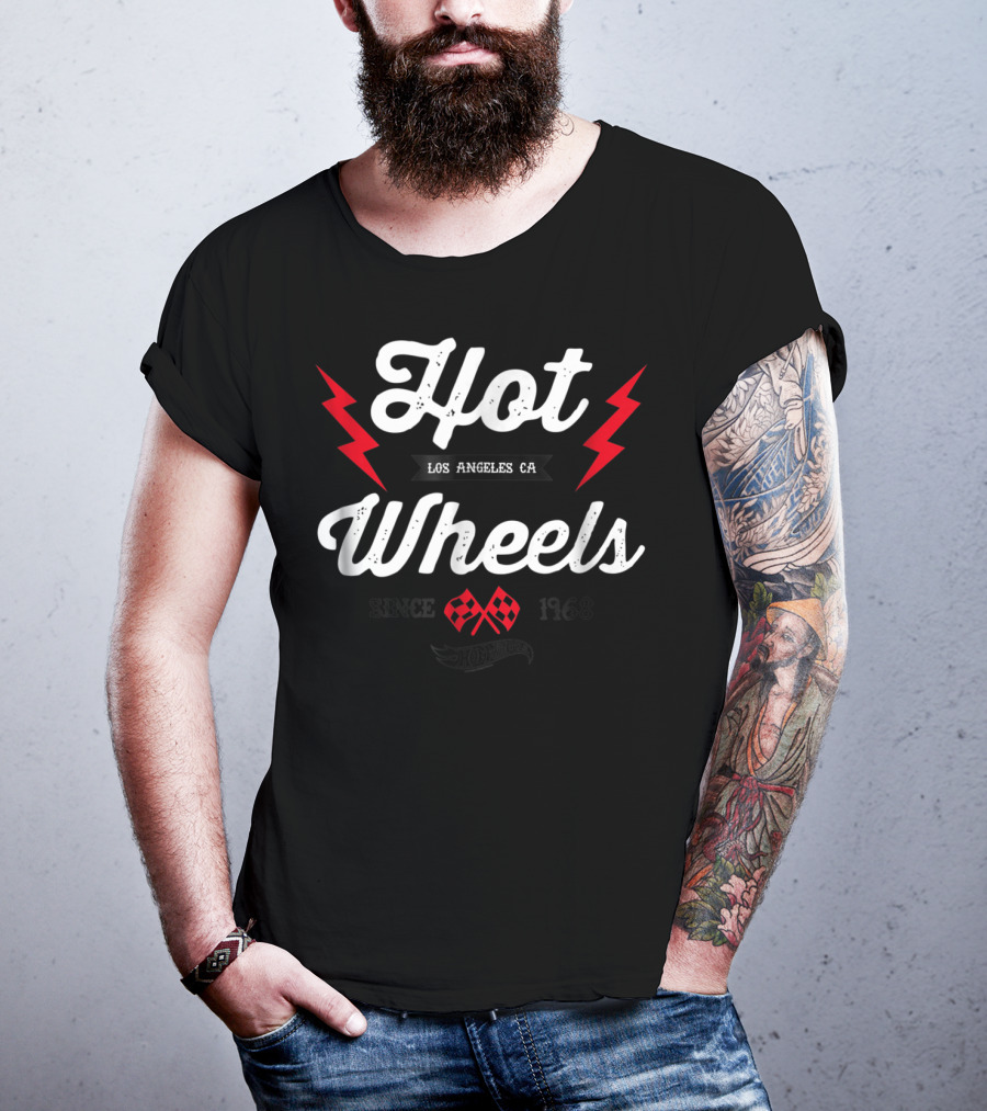 Hot Wheels Los Angeles CA Since 1968 Vintage Badge Flame T-Shirt