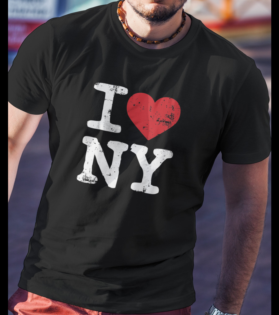 I Love NY Vintage Black Souvenir Tourism T-Shirt