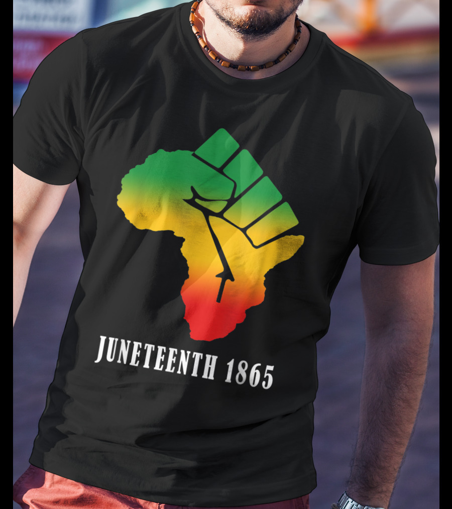 Juneteenth 1865 Ancestors Black African Map American Fist T-Shirt