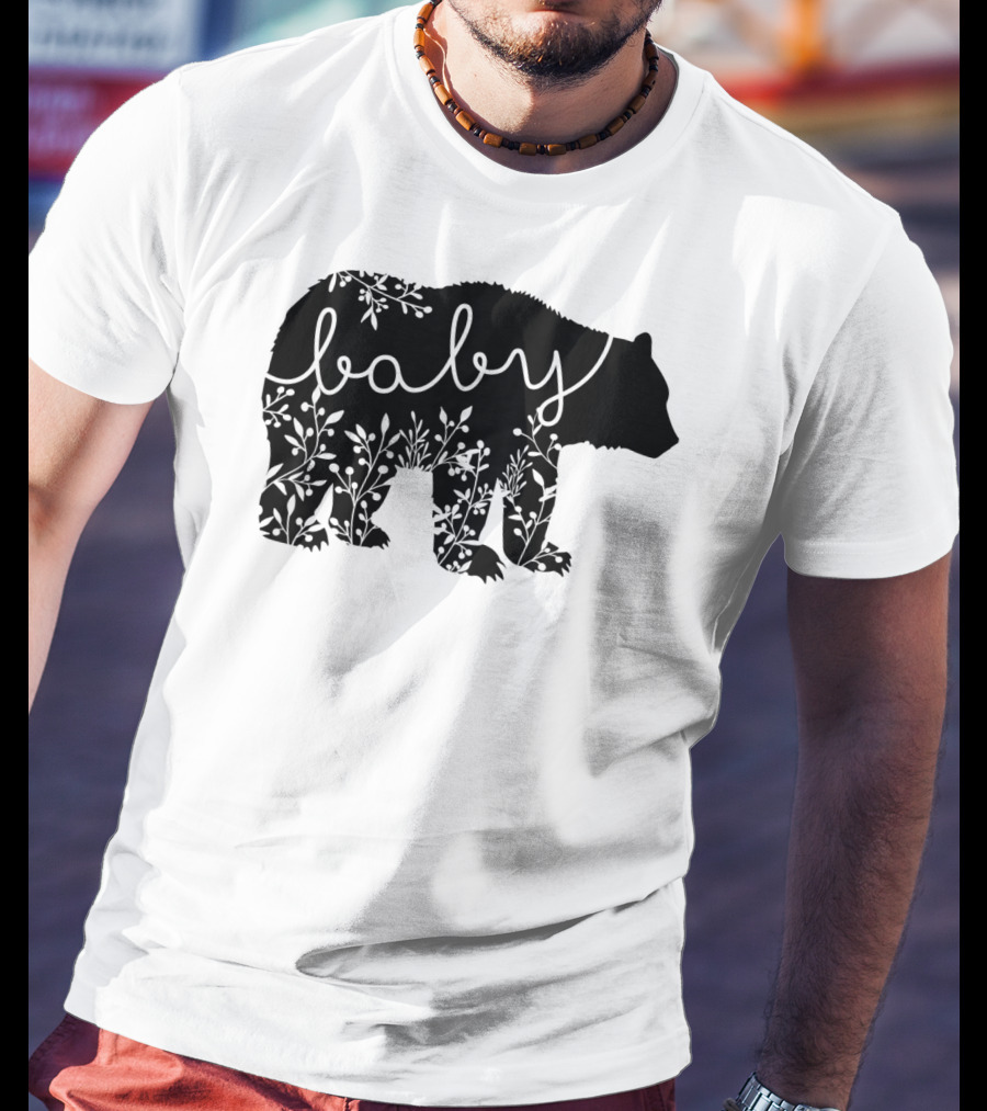 Baby Bear Floral Kids Camping Cute Matchin T-Shirt