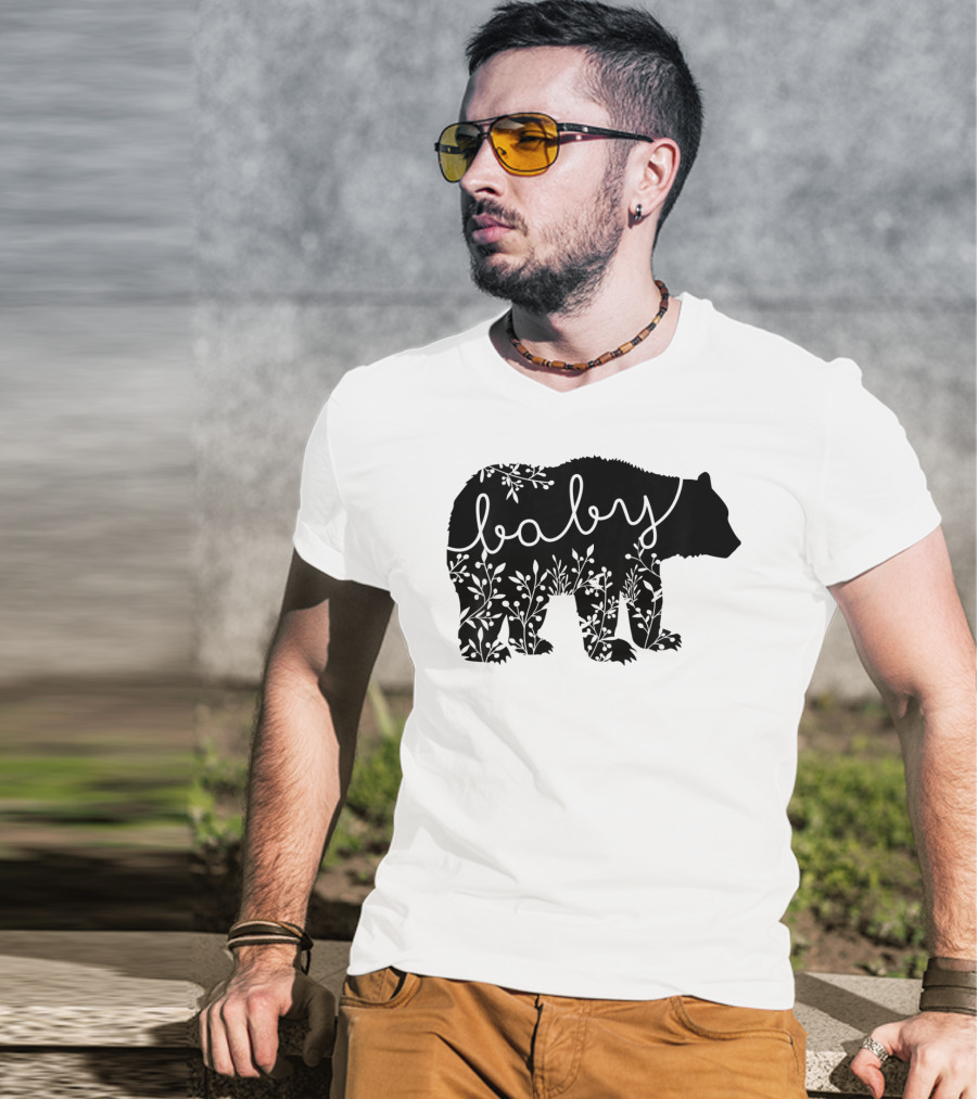 Baby Bear Floral Kids Camping Cute Matchin T-Shirt