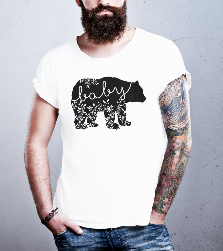Baby Bear Floral Kids Camping Cute Matchin T-Shirt