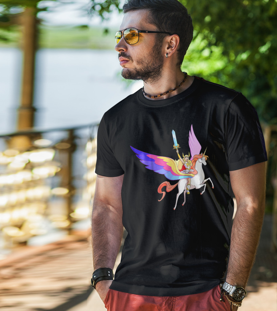 She Ra Kids DreamWorks Action Adventure With Swift Wind Pegasus T-Shirt