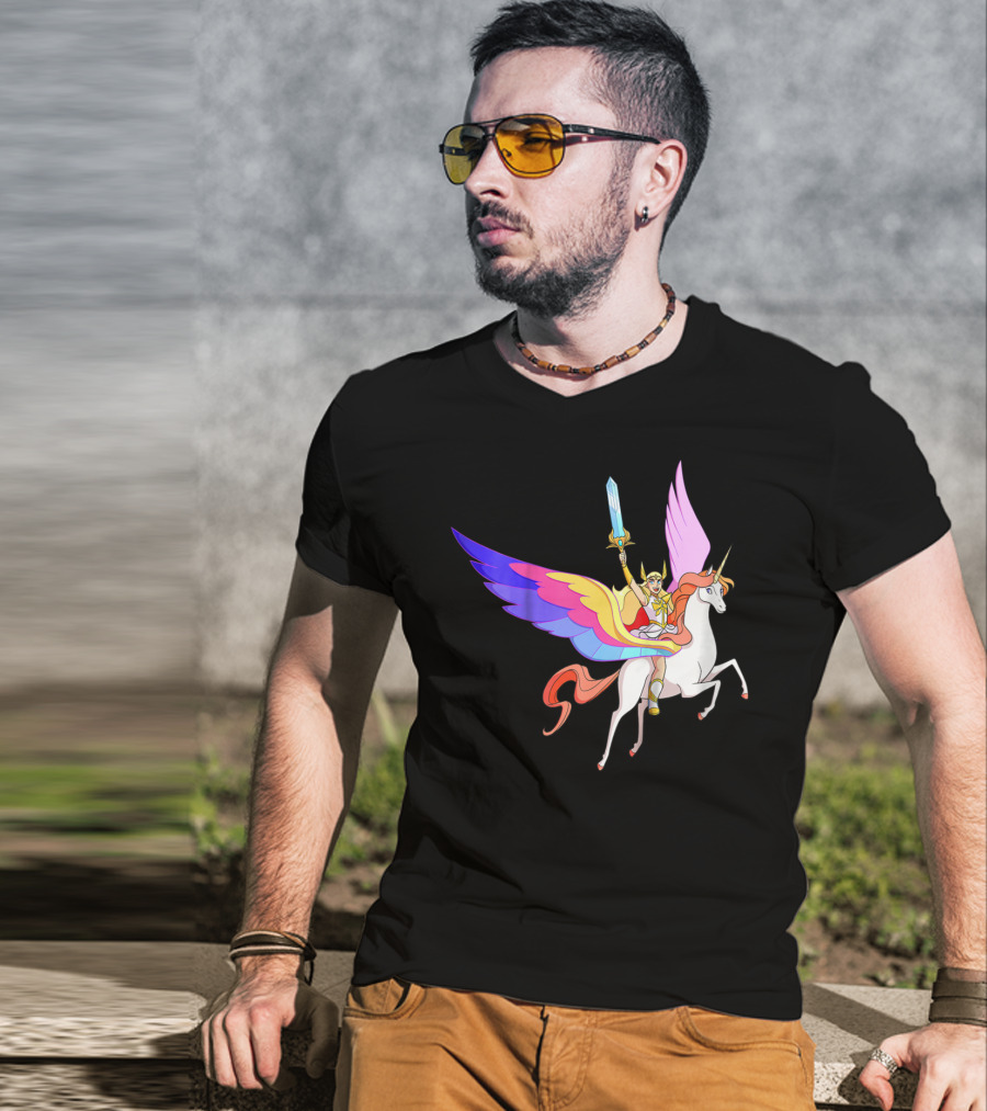 She Ra Kids DreamWorks Action Adventure With Swift Wind Pegasus T-Shirt