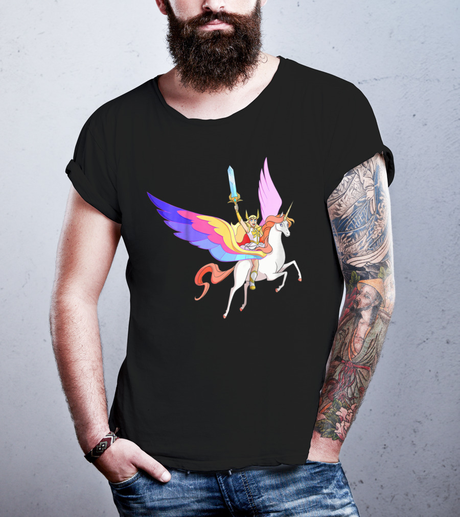 She Ra Kids DreamWorks Action Adventure With Swift Wind Pegasus T-Shirt