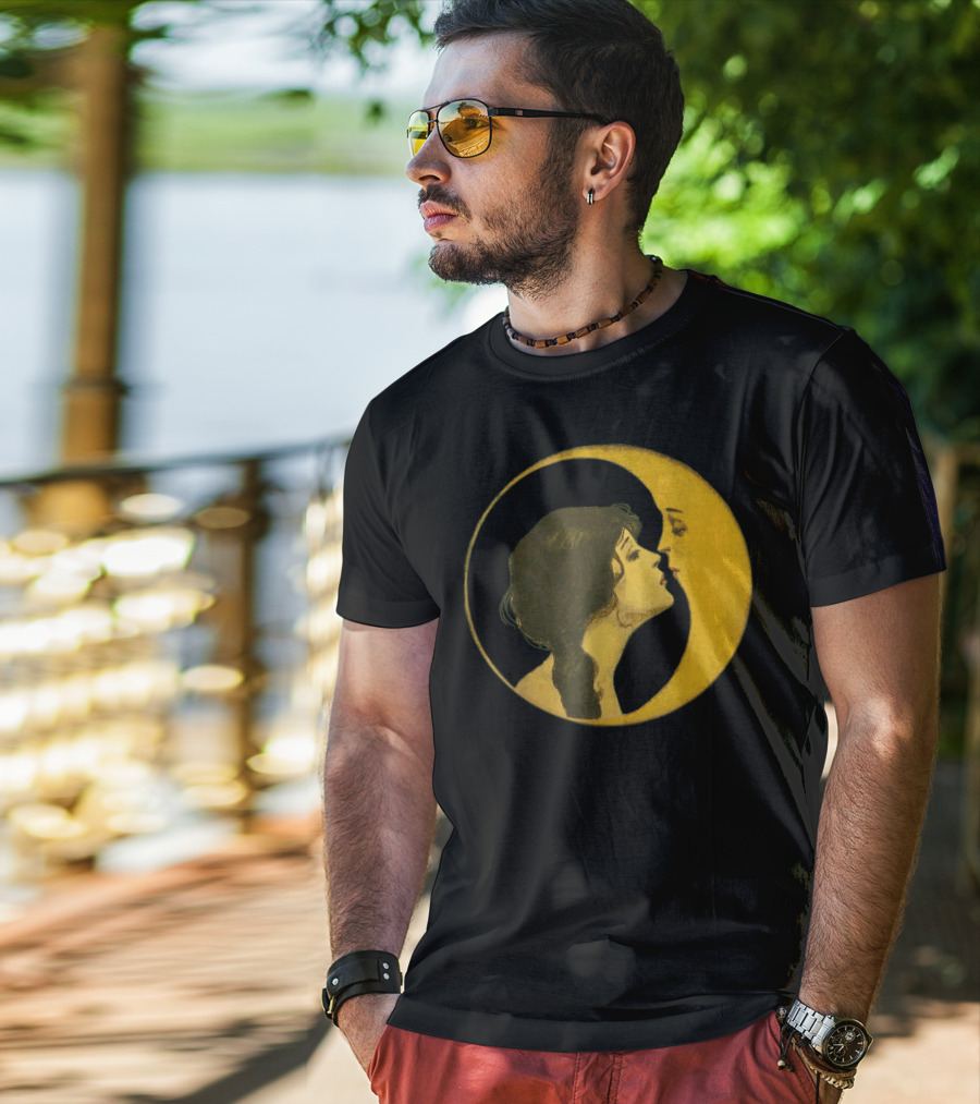 Kiss The Man On The Moon Vintage Celestial T-Shirt