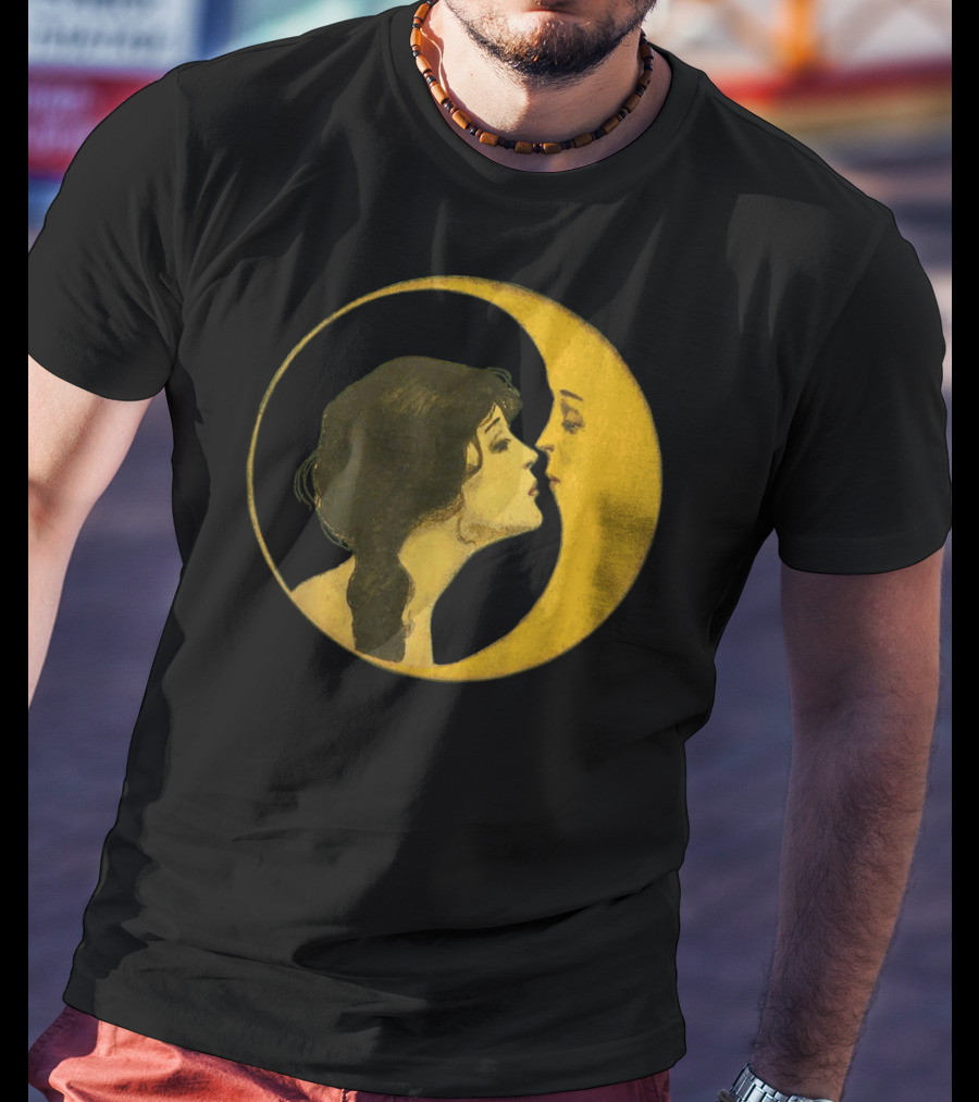 Kiss The Man On The Moon Vintage Celestial T-Shirt