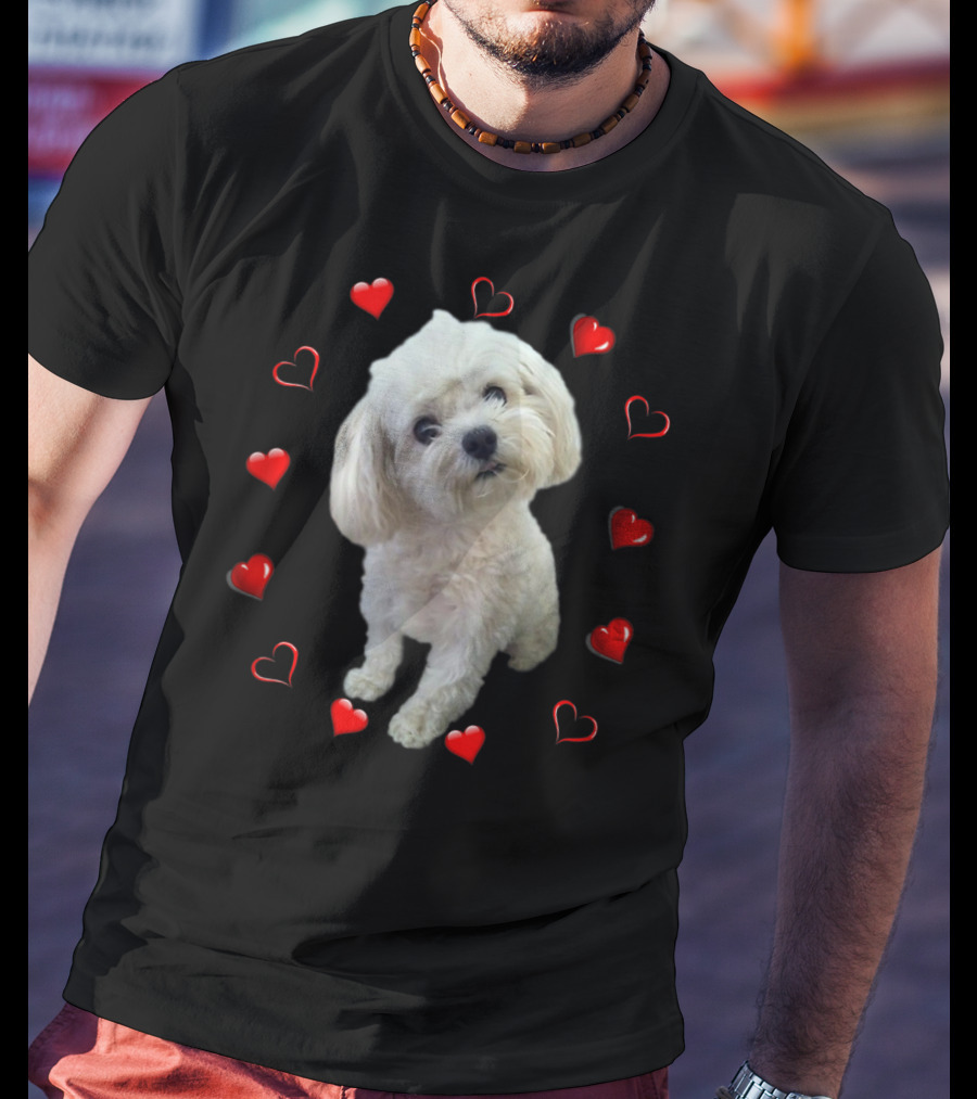 Maltese Dog Lover Puppy Owner Maltipoo Mix Fans Heart T-Shirt