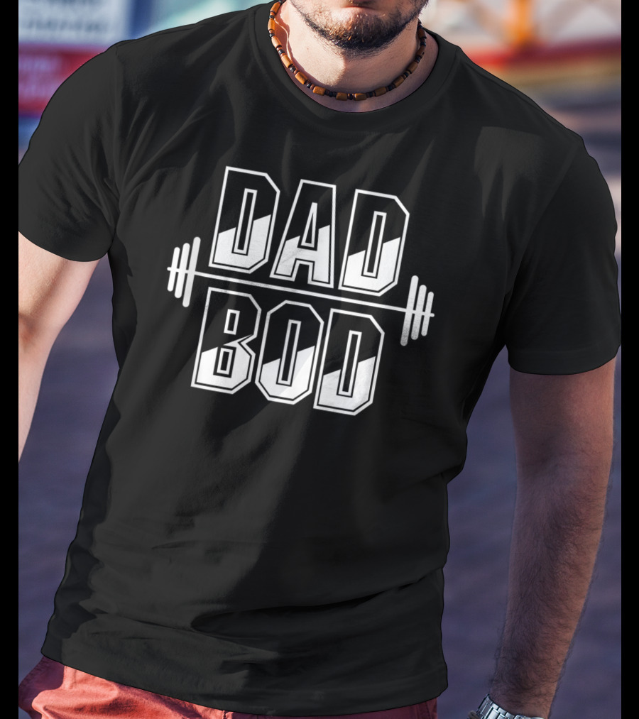 Mens Funny Dad Bod Gym Workout Weightlifting T-Shirt