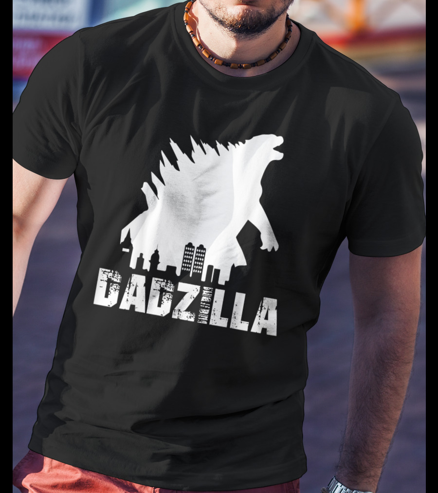 Kidzilla And Dadzilla Funny Matching Fathers City Skyline Monster T-Shirt