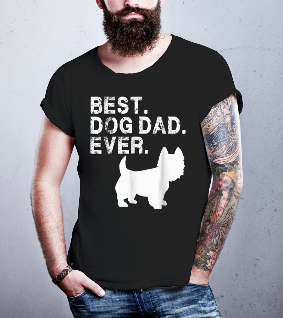Mens Grunge Best Dog Dad Ever Westie T-Shirt
