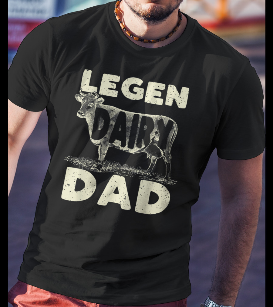 Mens Legen Dairy Dad Cow Farmer Father's Day T-Shirt