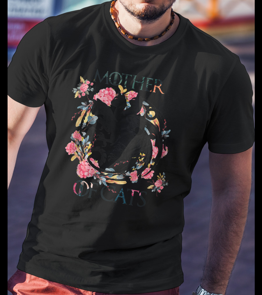 Mother Of Cats Dragon Floral T-Shirt