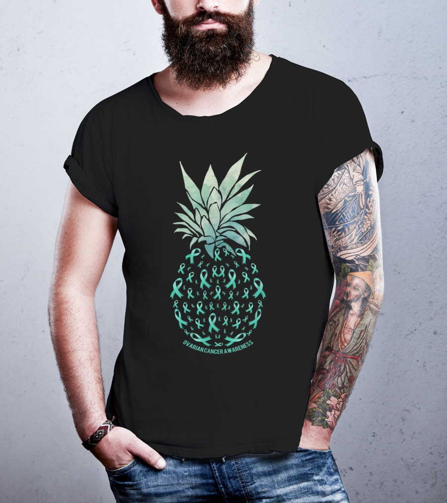 Pineapple Ovarian Cancer Awareness Ribbons T-Shirt
