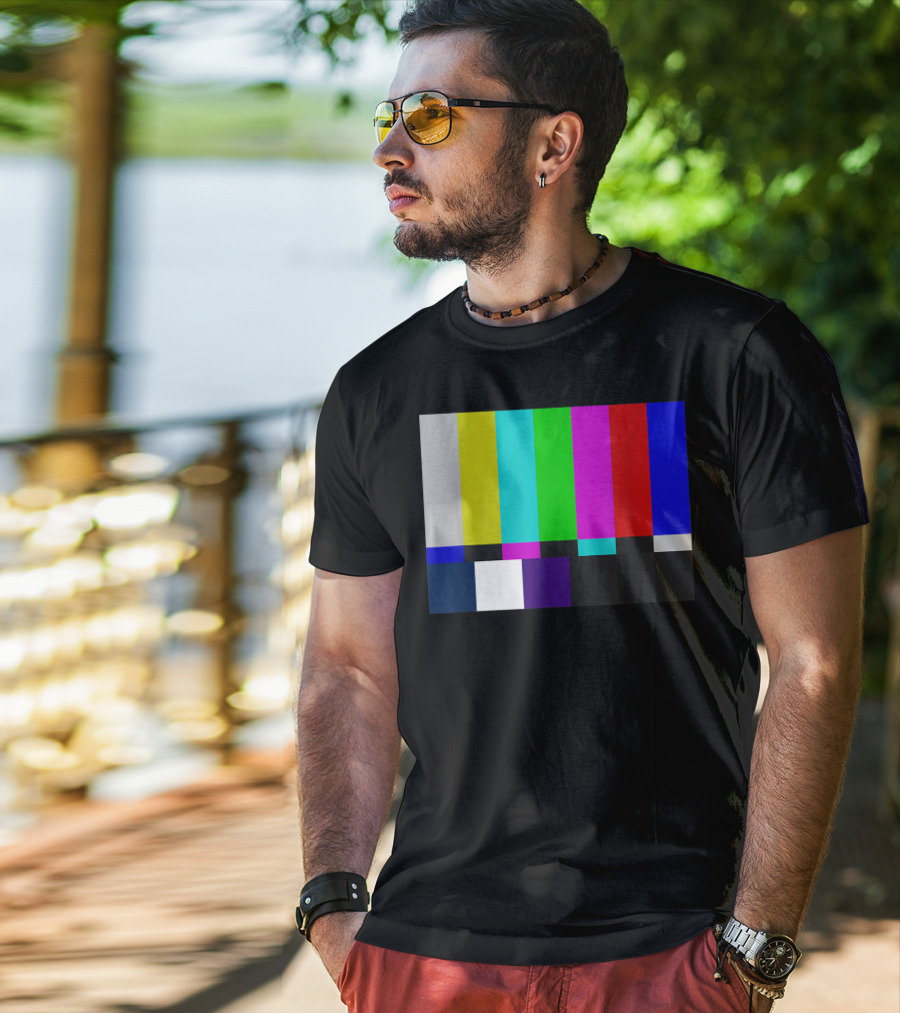 TV Test Pattern Test Card PAL NTSC Retro Colors T-Shirt