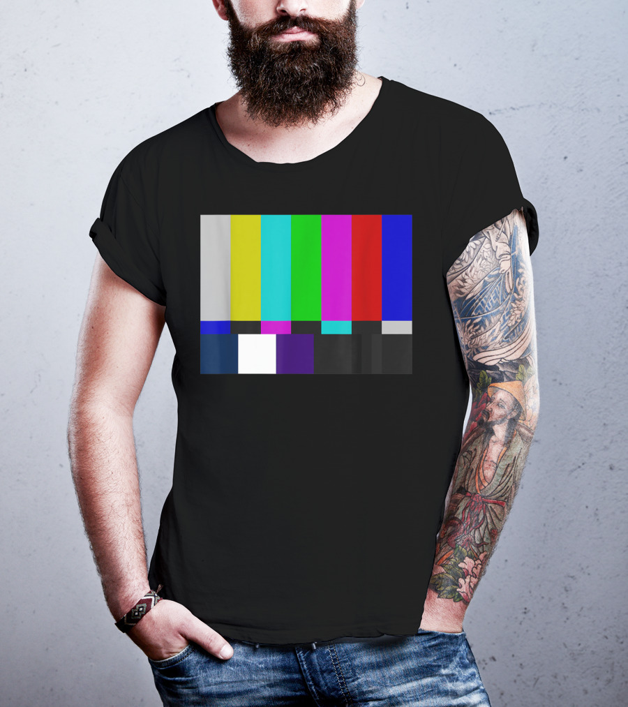 TV Test Pattern Test Card PAL NTSC Retro Colors T-Shirt