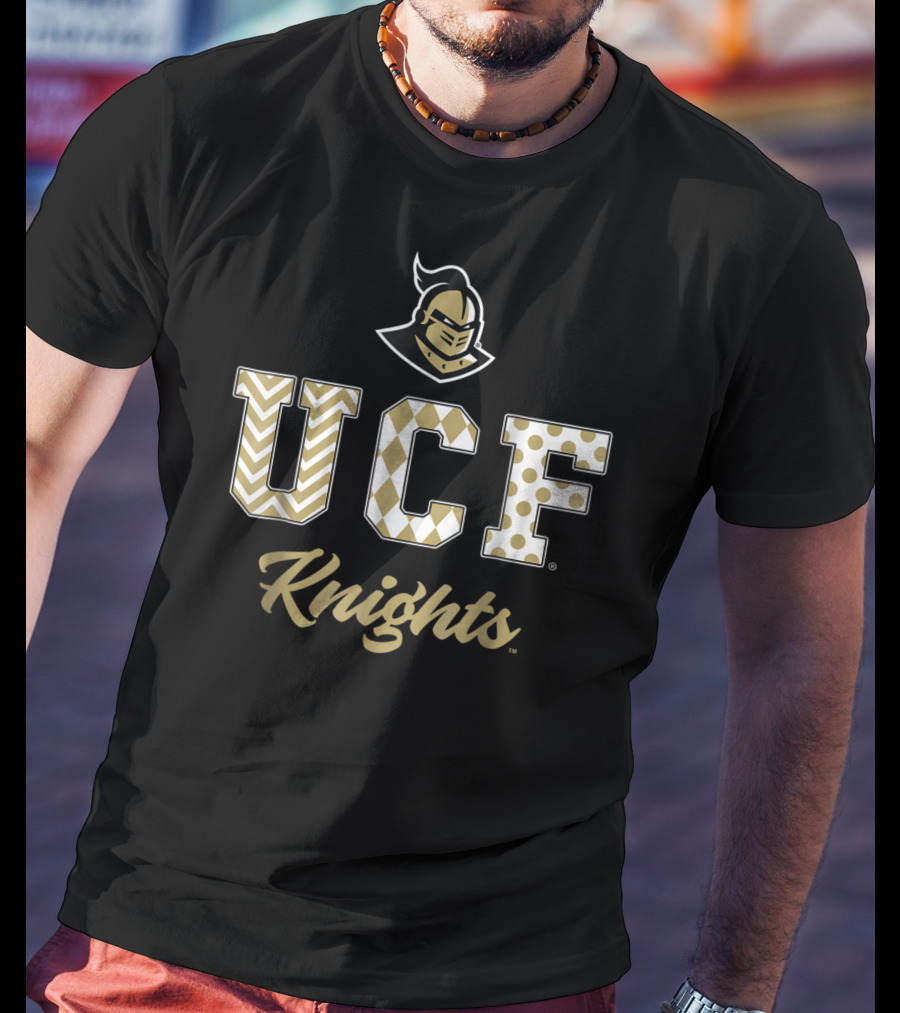 UCF Knights Chevron Argyle Polka Dot Patterned Letters T-Shirt